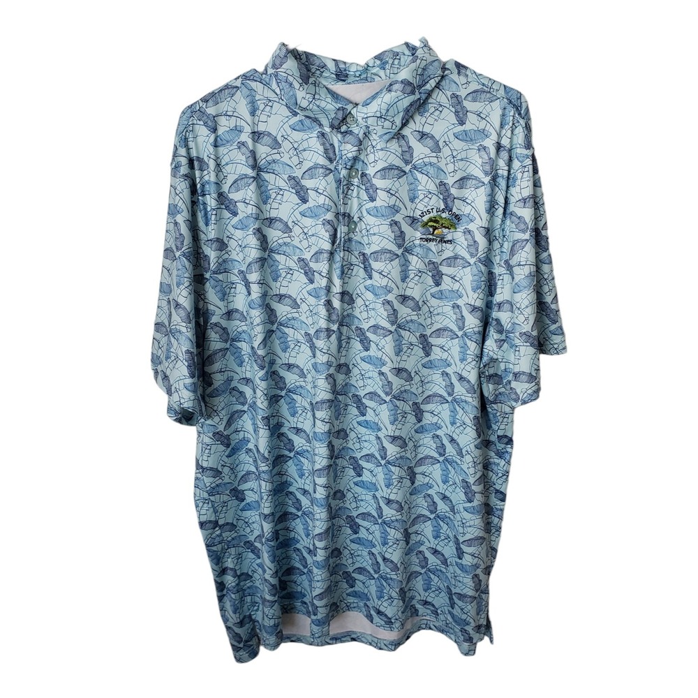 121st US Open Golf Polo Shirt Torrey Pines Logo Blue Palm Fronds Size XL